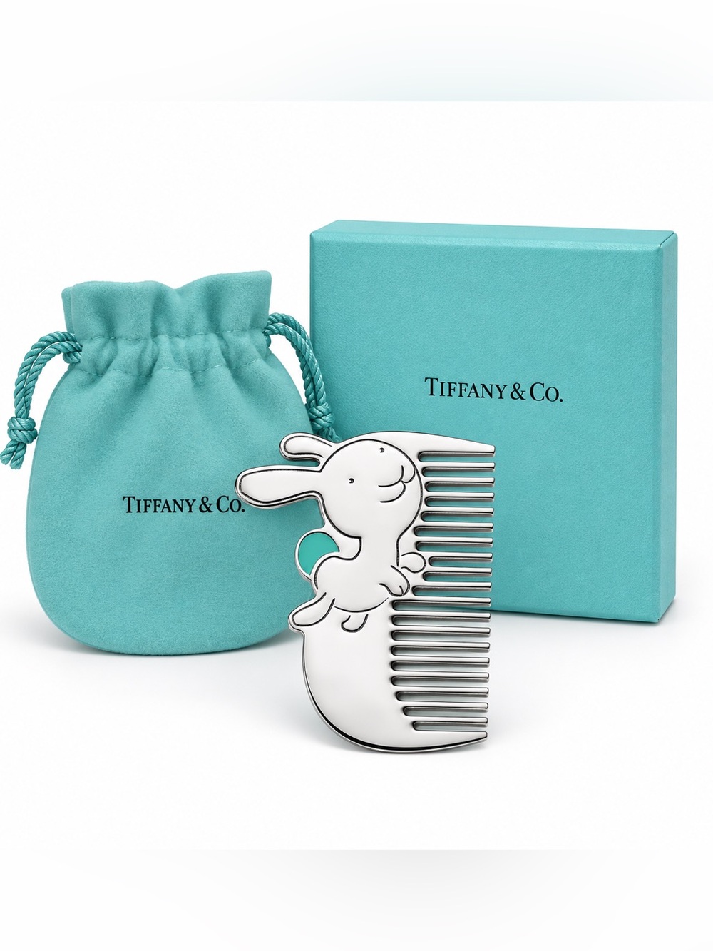 Tiffany & Co. Bunny Kids Comb Tiny Tiffany Rabbit Baby Comb Sterling Silver NEW